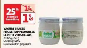 Le petit versaillais - yaourt brassé fraise-pamplemousse