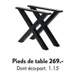 Pieds de table