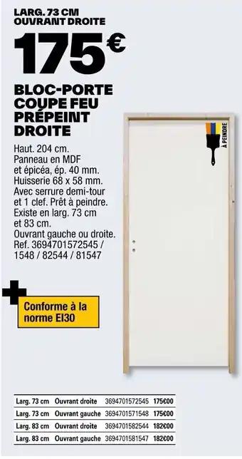 BLOC-PORTE COUPE FEU PREPEINT DROITE