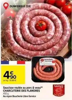 Charcuterie des flandres - saucisse roulee au porc & veau