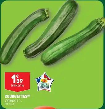 COURGETTES (A) Catégorie 1.