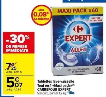 Carrefour - tablettes lave-vaisselle tout en 1 maxi pack expert