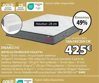 MATELAS EN MOUSSE GOLD F95