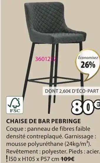 CHAISE DE BAR PEBRINGE