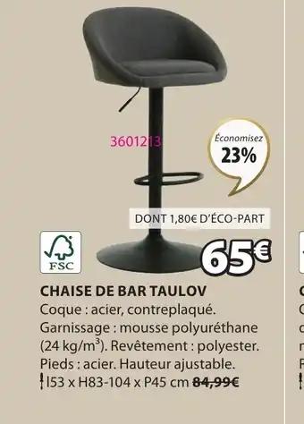 CHAISE DE BAR TAULOV