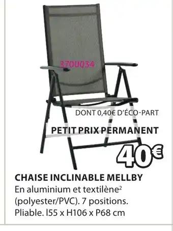 CHAISE INCLINABLE MELLBY