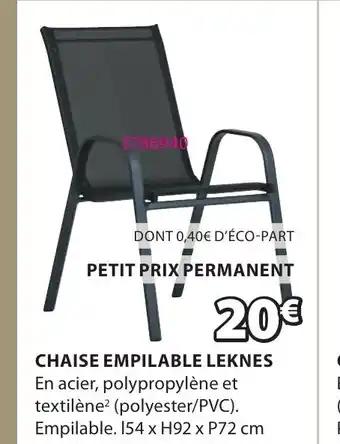 CHAISE EMPILABLE LEKNES