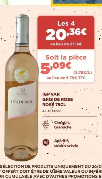 IGP VAR GRIS DE ROSE ROSÉ 75CL