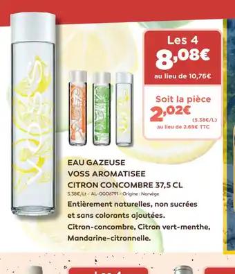 EAU GAZEUSE VOSS AROMATISEE CITRON CONCOMBRE 37,5 CL