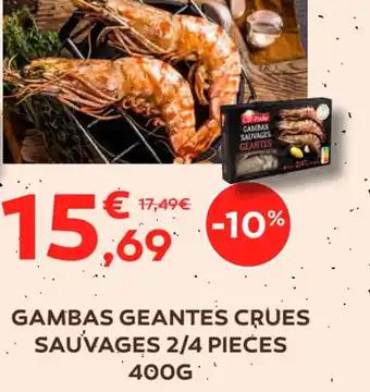 GAMBAS GEANTES CRUES SAUVAGES 2/4 PIECES 400G