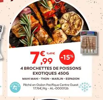 4 BROCHETTES DE POISSONS EXOTIQUES 450G