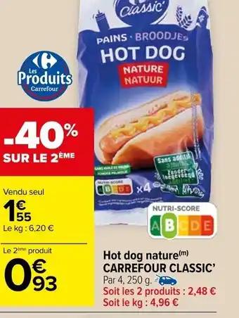 Hot dog nature(m) CARREFOUR CLASSIC