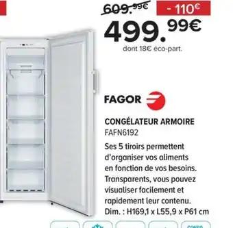 CONGÉLATEUR ARMOIRE FAFN6192