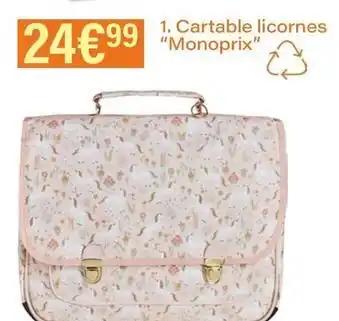 Monoprix - cartable licornes