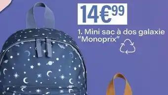 Mini sac à dos galaxie monoprix