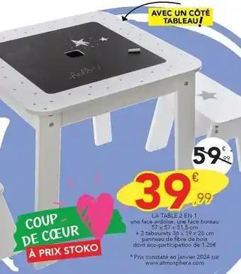 La table 2 en 1