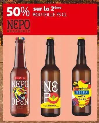 NEPO BRASSERIE 50% sur la 2ème BOUTEILLE 75 CL NEPO BRASSERIE