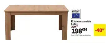 Table extensible Lodge