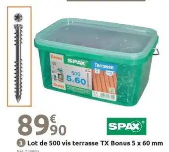 Lot de 500 vis terrasse TX Bonus 5 x 60 mm