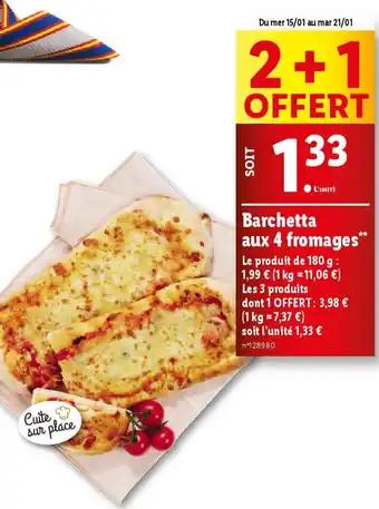 Barchetta aux 4 fromages