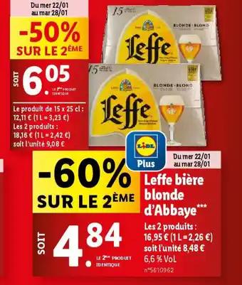 LEFFE bière blonde d'Abbaye