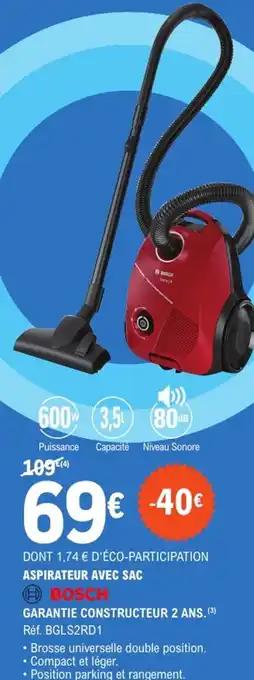 Aspirateur avec sac