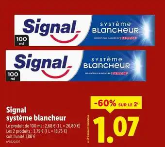 Signal système blancheur