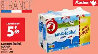 Lait demi-écrémé auchan