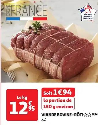 Viande bovine : rôti
