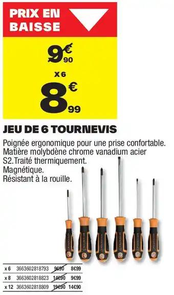 Jeu de 6 tournevis