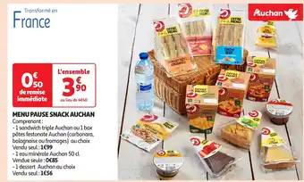 Menu pause snack auchan