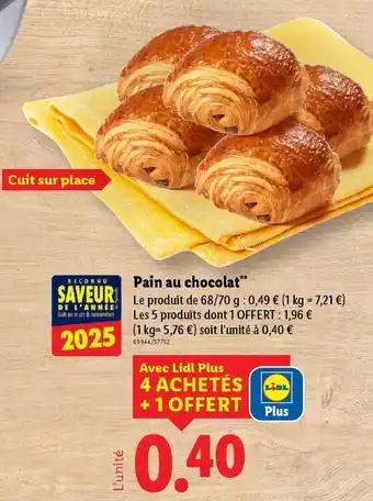 Pain au chocolat 68 / 70 g