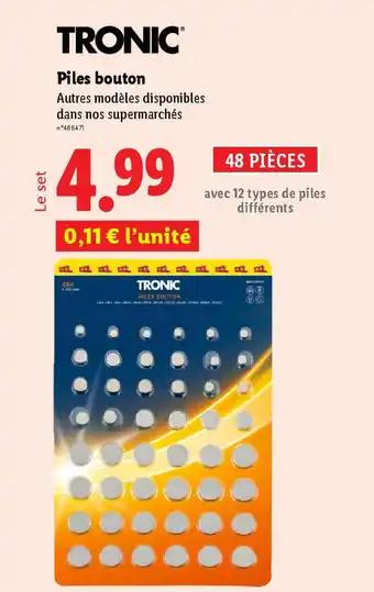 TRONIC Piles bouton