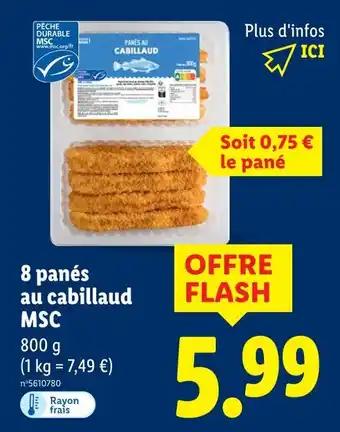 8 panés au cabillaud msc