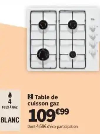 Table de cuisson gaz