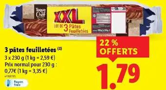 3 pâtes feuilletées 230 g 