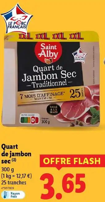 Quart de jambon sec 300 g