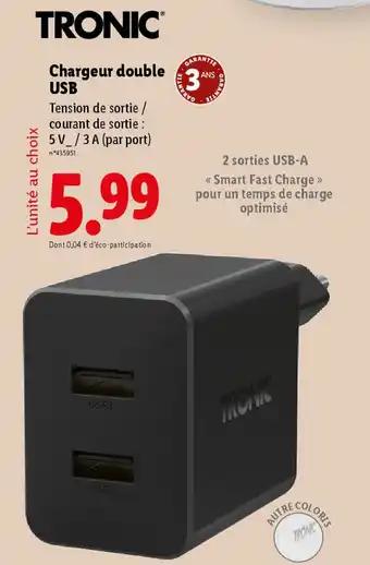 Tronic Chargeur double USB