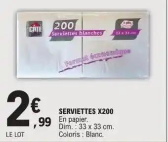 CATE Serviettes x200