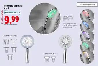 Pommeau de douche à LED