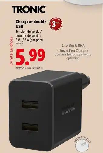 TRONIC Chargeur double USB