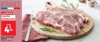 Porc: côte échine avec os