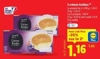 Envia 2 crèmes brûlées