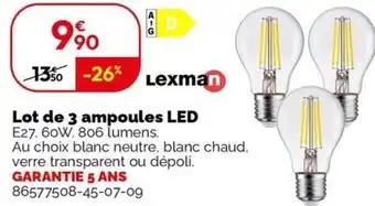 Lot de 3 ampoules LED