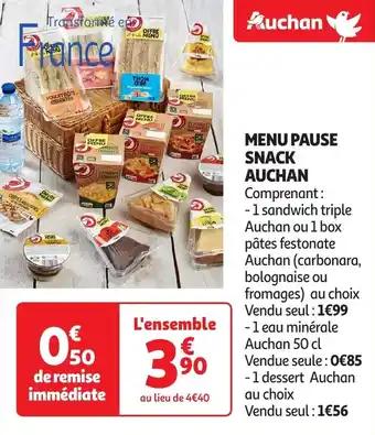 Menu pause snack auchan