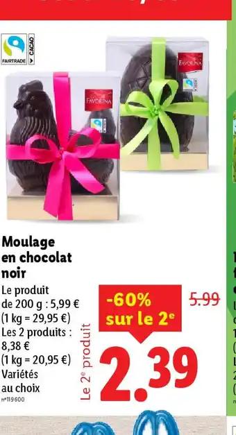 Moulage en chocolat noir