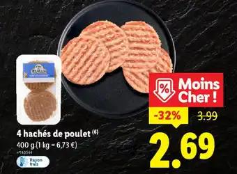 4 hachés de poulet 400 g