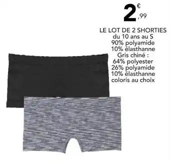 Le lot de 2 shorties