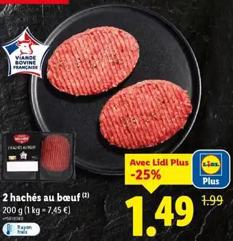 2 hachés au bœuf 200 g 