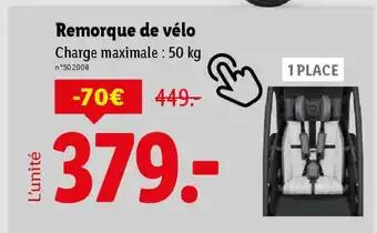 Remorque de vélo 50 kg